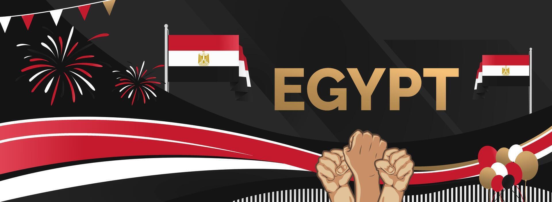 Business banner for Egypt national day. Suitable for use as greeting card or other holiday event vector