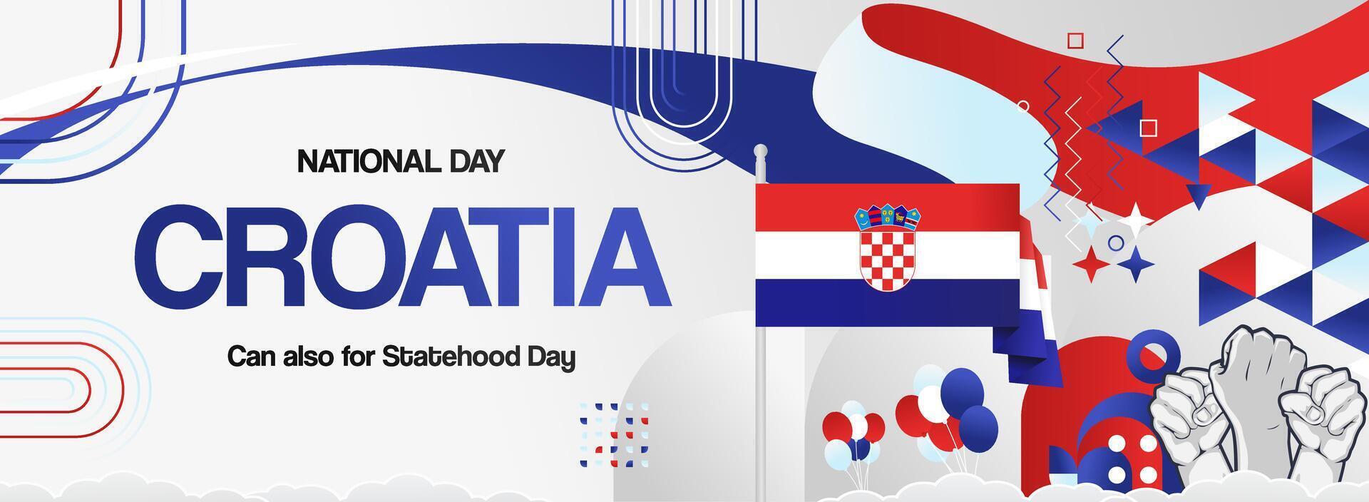 Geometric banner for Croatian national day. Can also be used for statehood day vector
