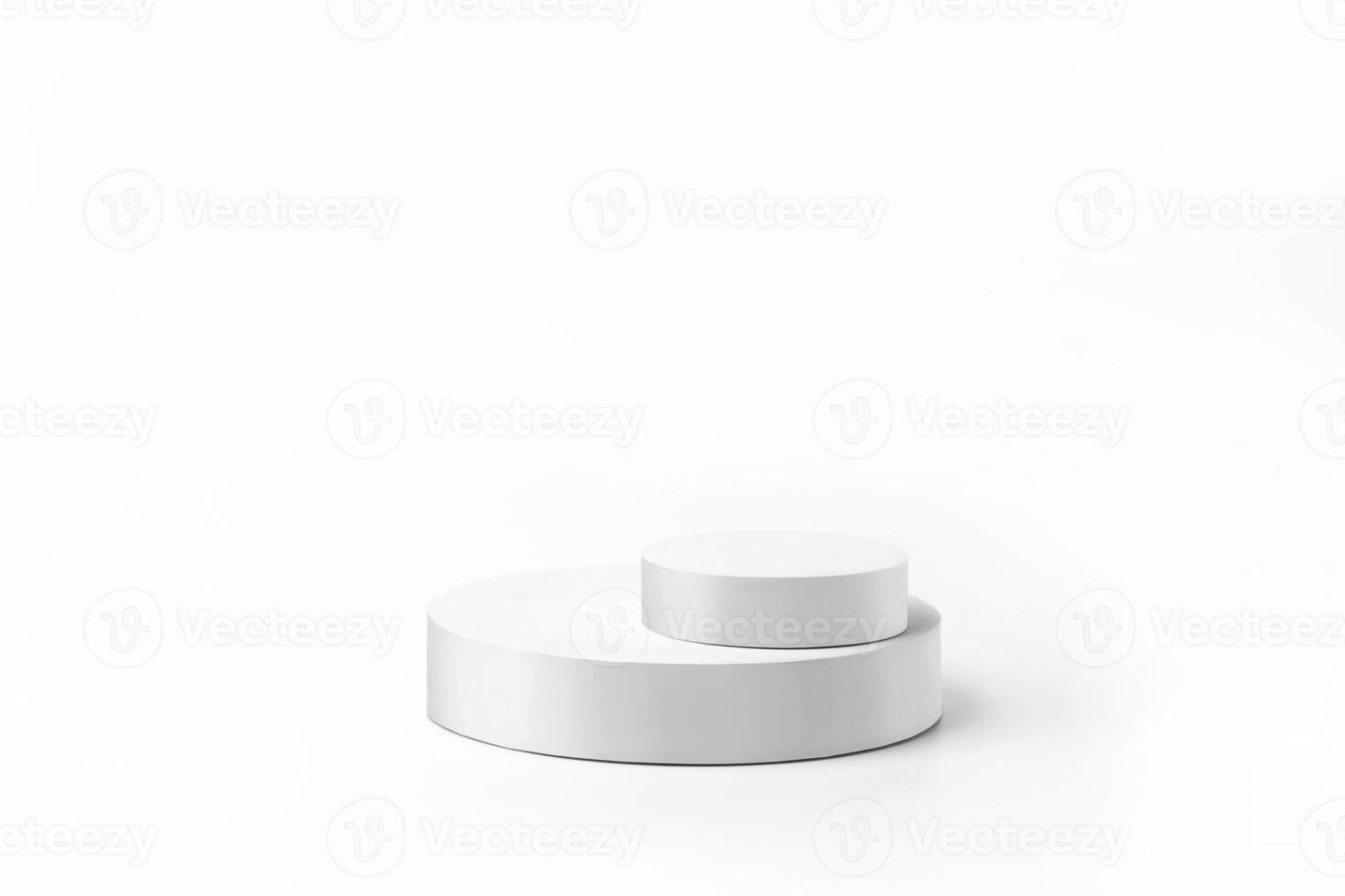 Wallpaper, background, round stands, pedestals for items. White on white background, Podium for Cosmetic, Soap, Items Presentation. Minimal geometric sphere photo
