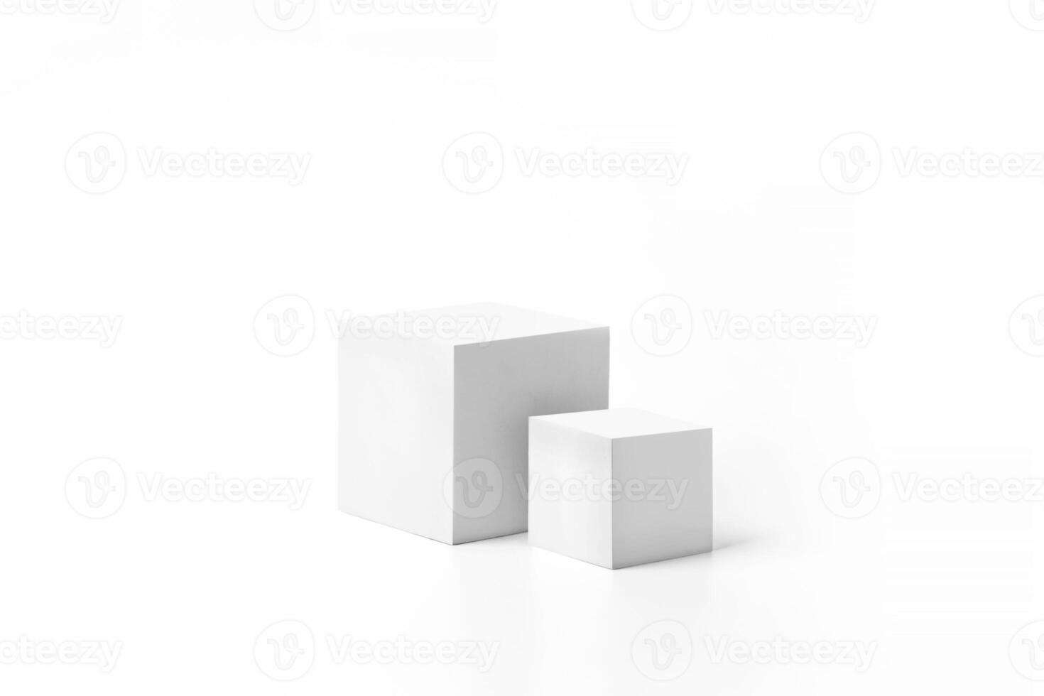 Wallpaper, background, two square stands, pedestals for items White on white background, Podium for Cosmetic, Soap, Items Presentation. Minimal geometric sphere photo
