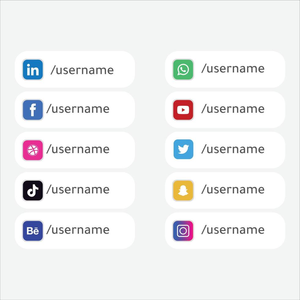 Social media icons set with facebook instagram twitter tiktok youtube logos vector