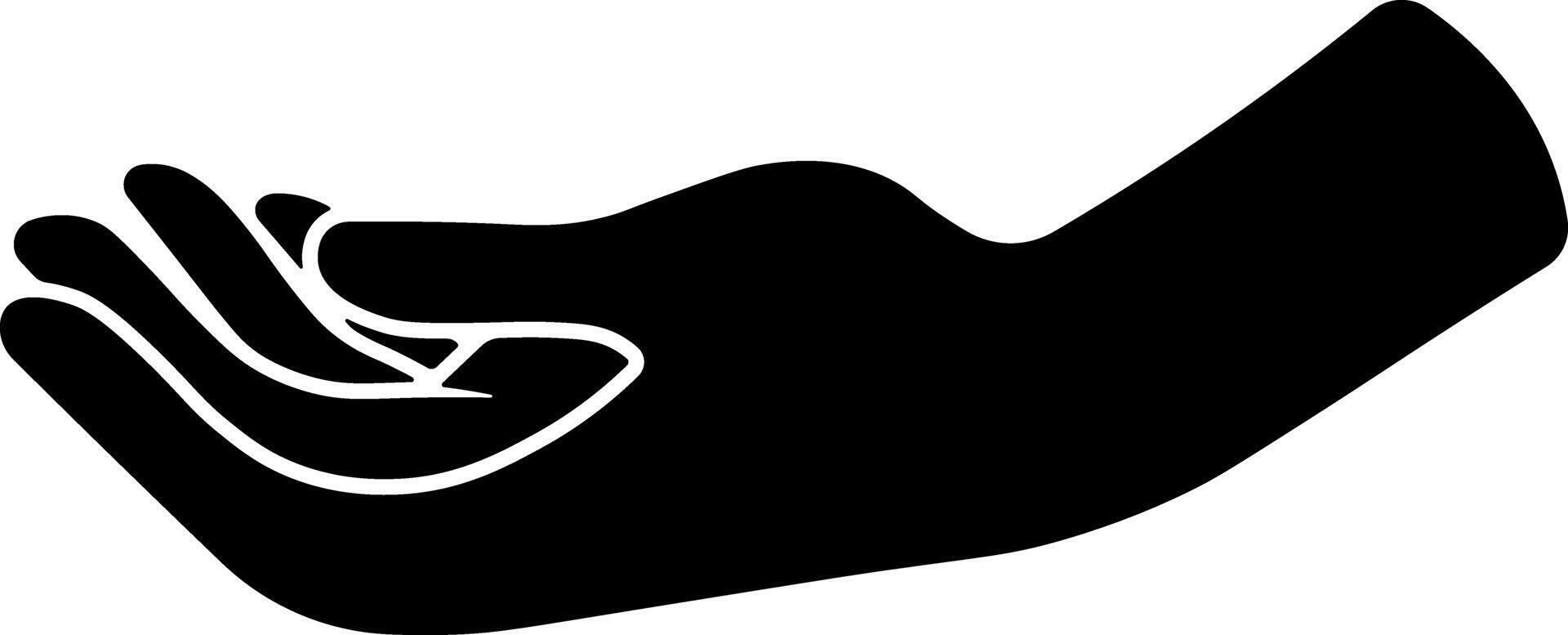 black silhouette of a hand without background vector