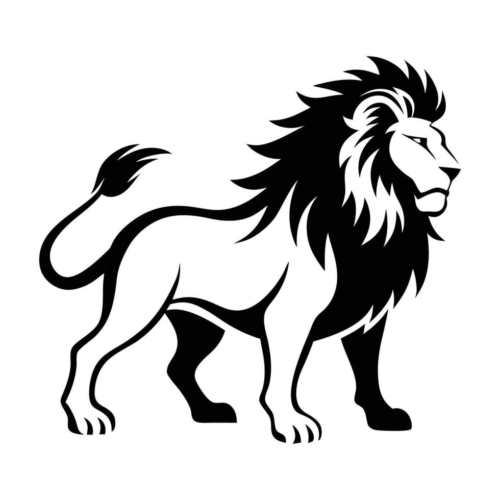 A lion silhouette isolated on a white background vector
