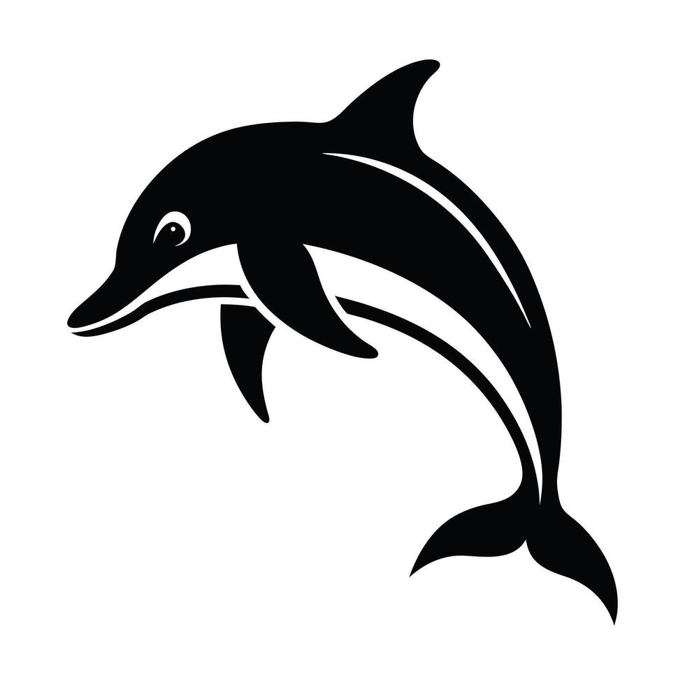 Dolphins animal silhouette isolated on a white background vector