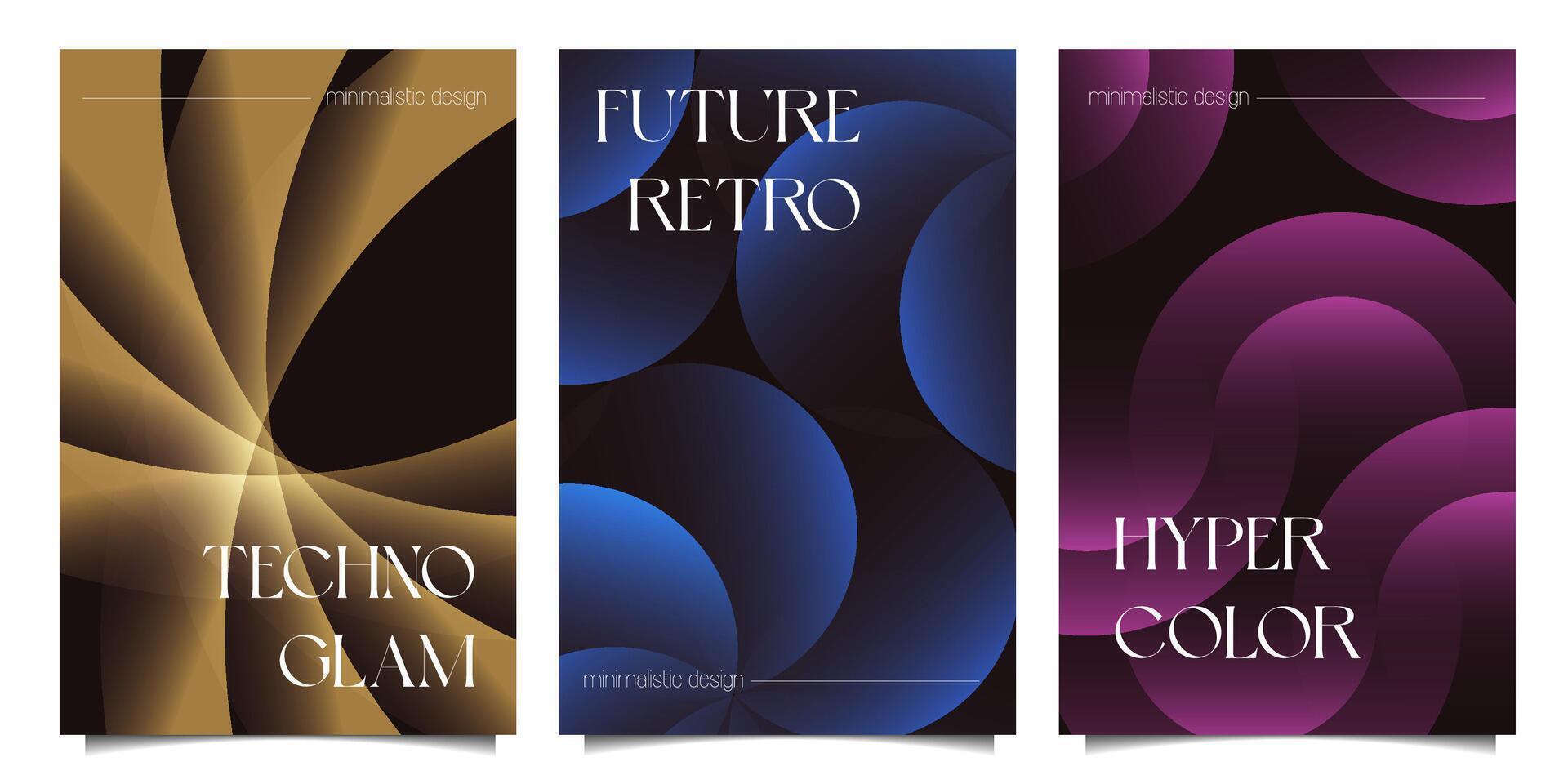 Circles minimal abstract covers templates set. Techno future or elegant business concept, pattern for wallpaper, banner, background, landing page, wall art, invitation, prints. vector