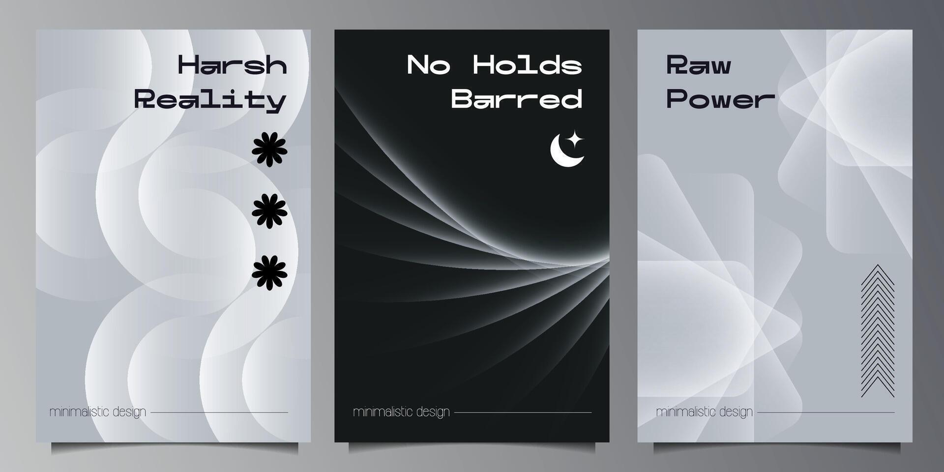 Rotating Circle abstract backgrounds set. Brutalism inspired graphic design of poster cover layout made with abstract gradient elements and geometric shapes. vector