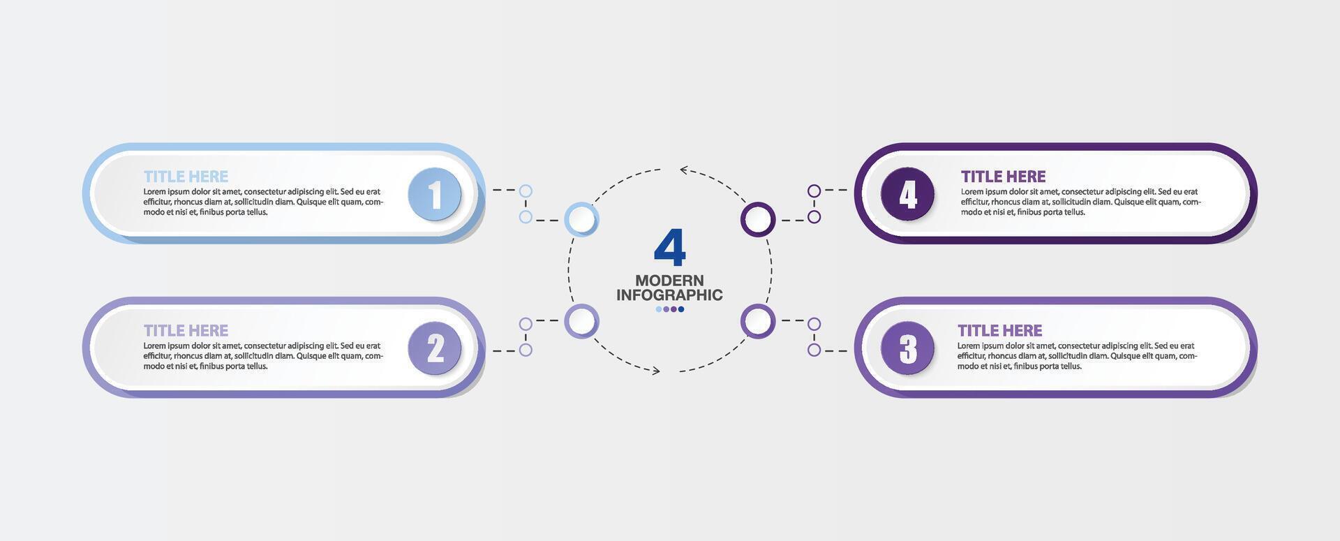 Modern infographic with 4 steps for presentation. vector
