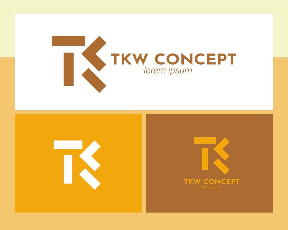company logo concept template letter T combine with letter W K illustration vector