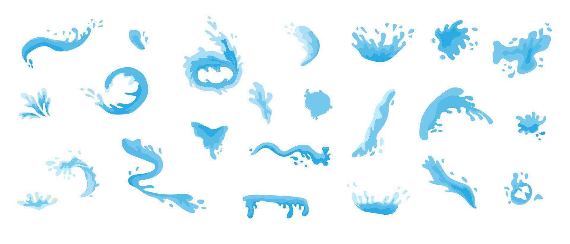 Water splash and splatter set illustration vector
