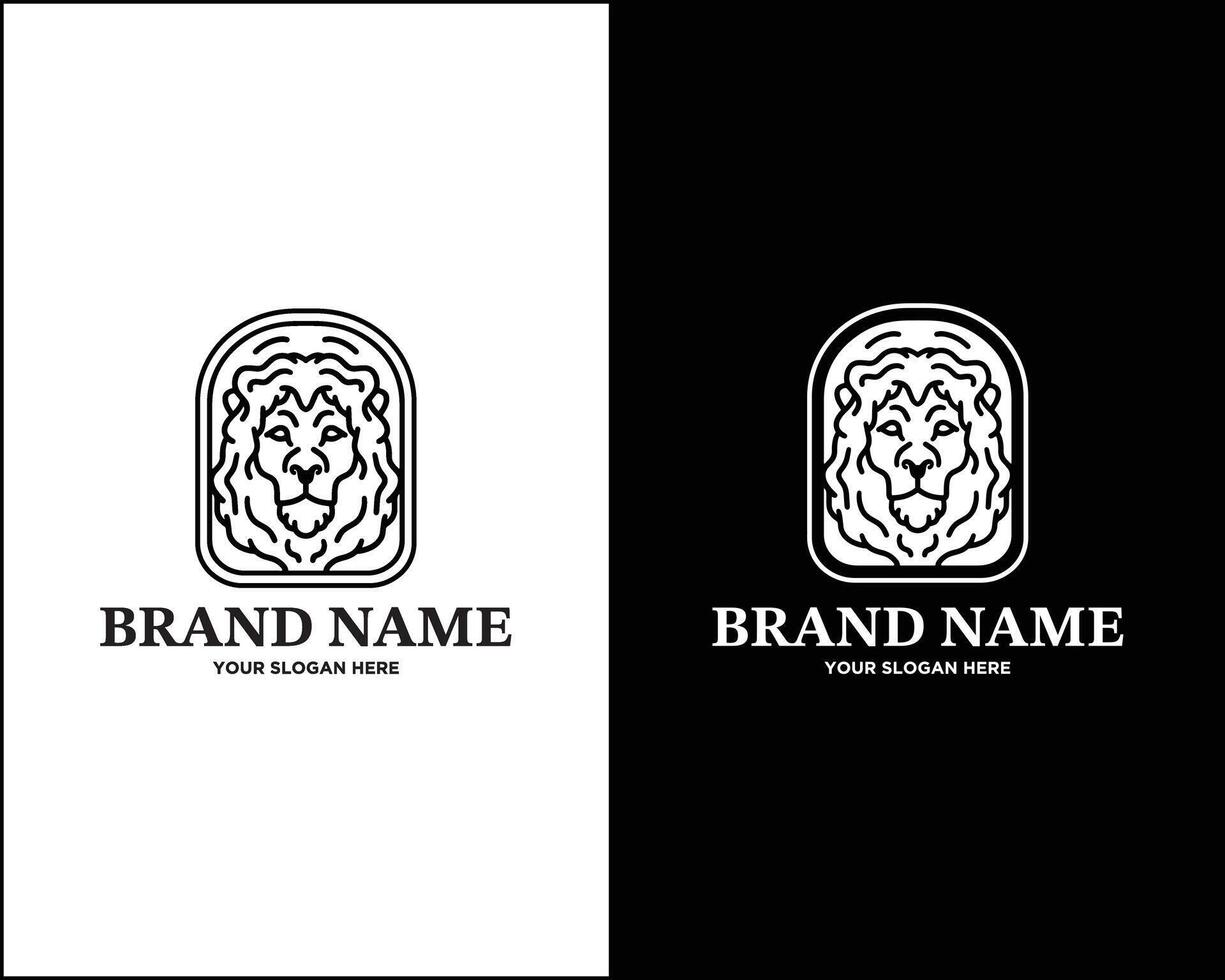 Minimalist Lion Logo in Elegant Line Art for Business, Branding, and Merchandise Design vector
