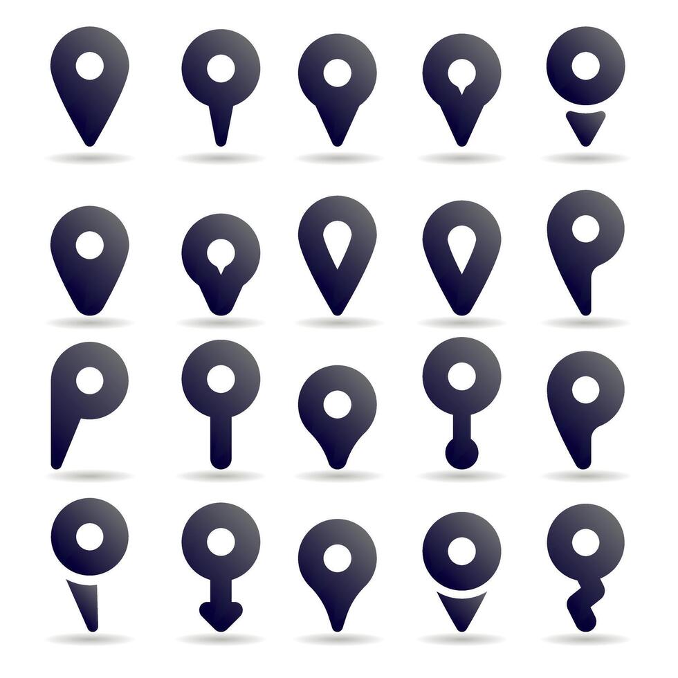 Map markers set of location icons illustration vector