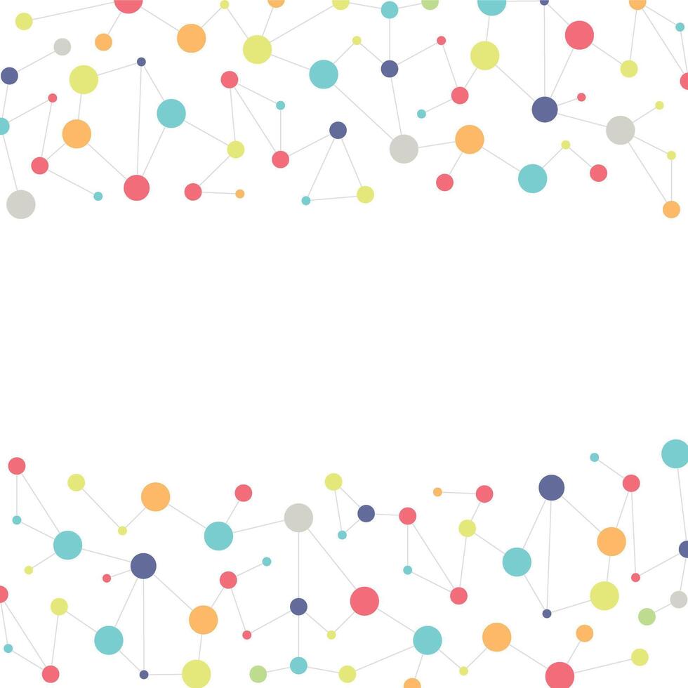 Abstract background with colorful dots and lines vector