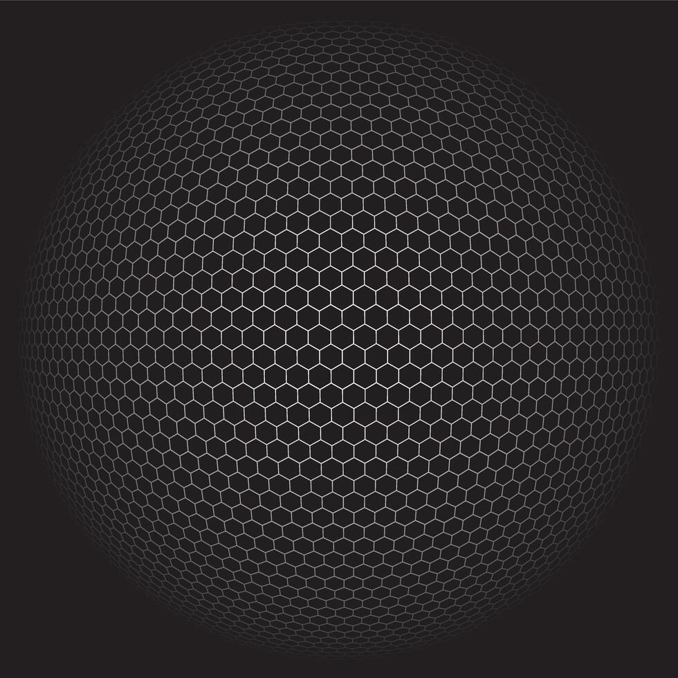 A black and white ball with hexagonal pattern vector