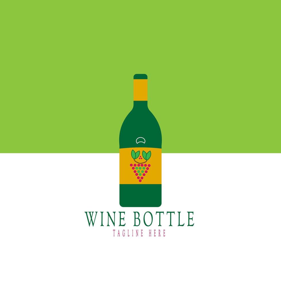 Wine bottle logo design template vector
