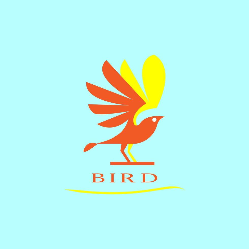 Bird logo design with orange and yellow colors vector