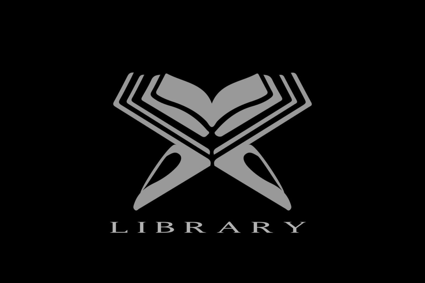 The logo for the library isolated on black background vector