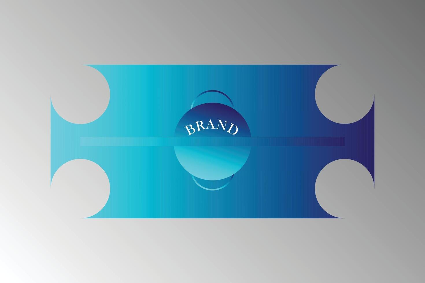 A blue and white logo with the word brand on it vector