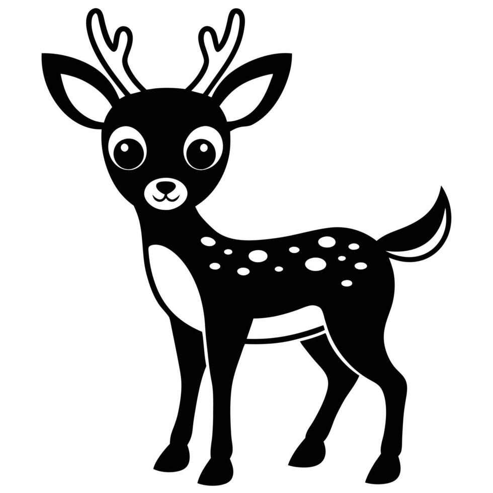 Elegant Deer Line Art Minimalist Design on White Background vector
