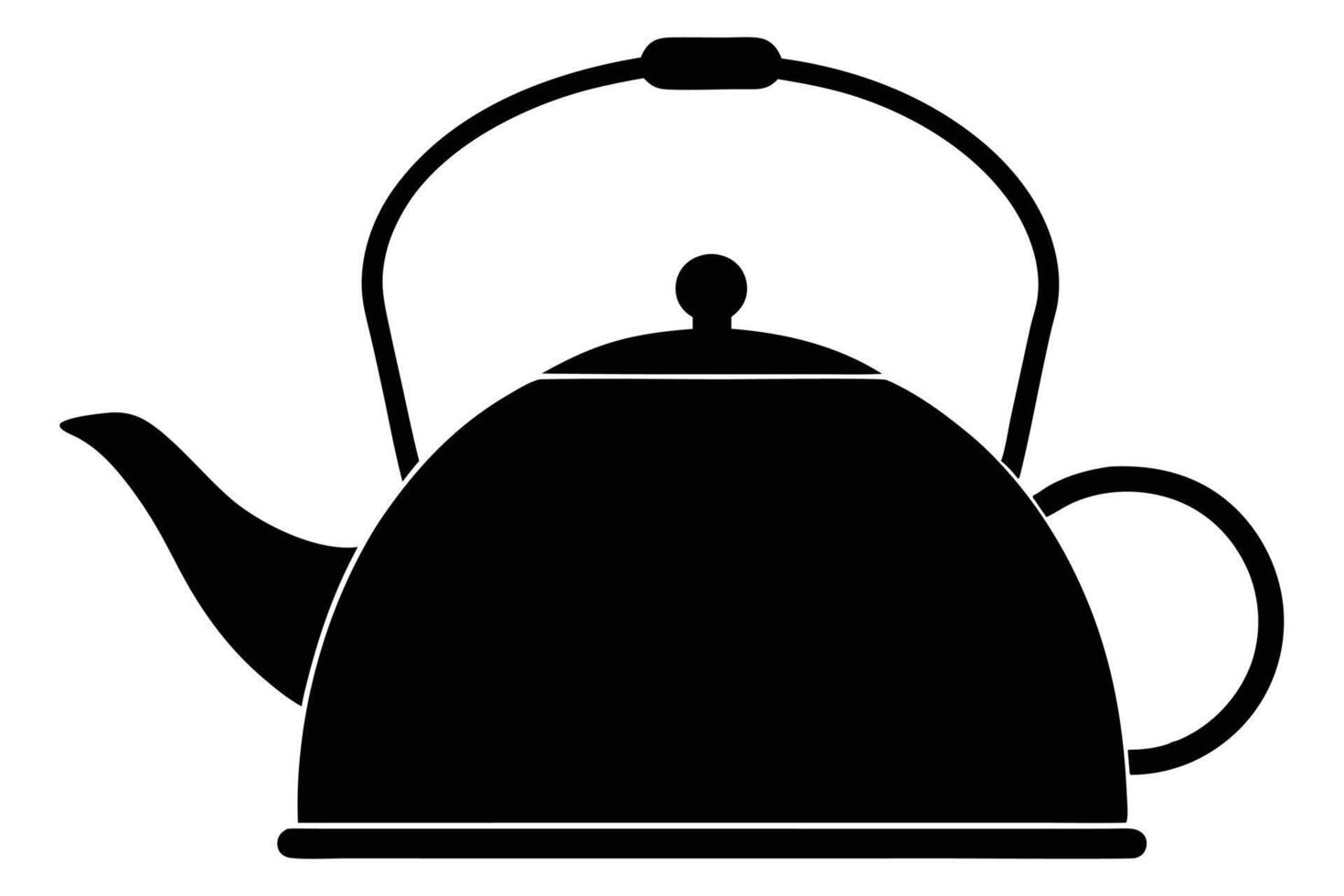 Black and white teapot silhouettes vector