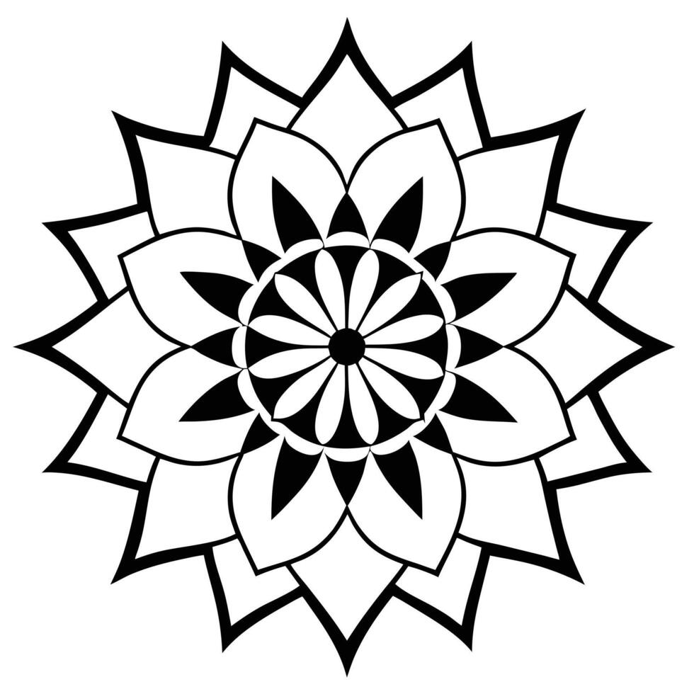 Intricate Mandala Flower Design Elegant with White Background vector