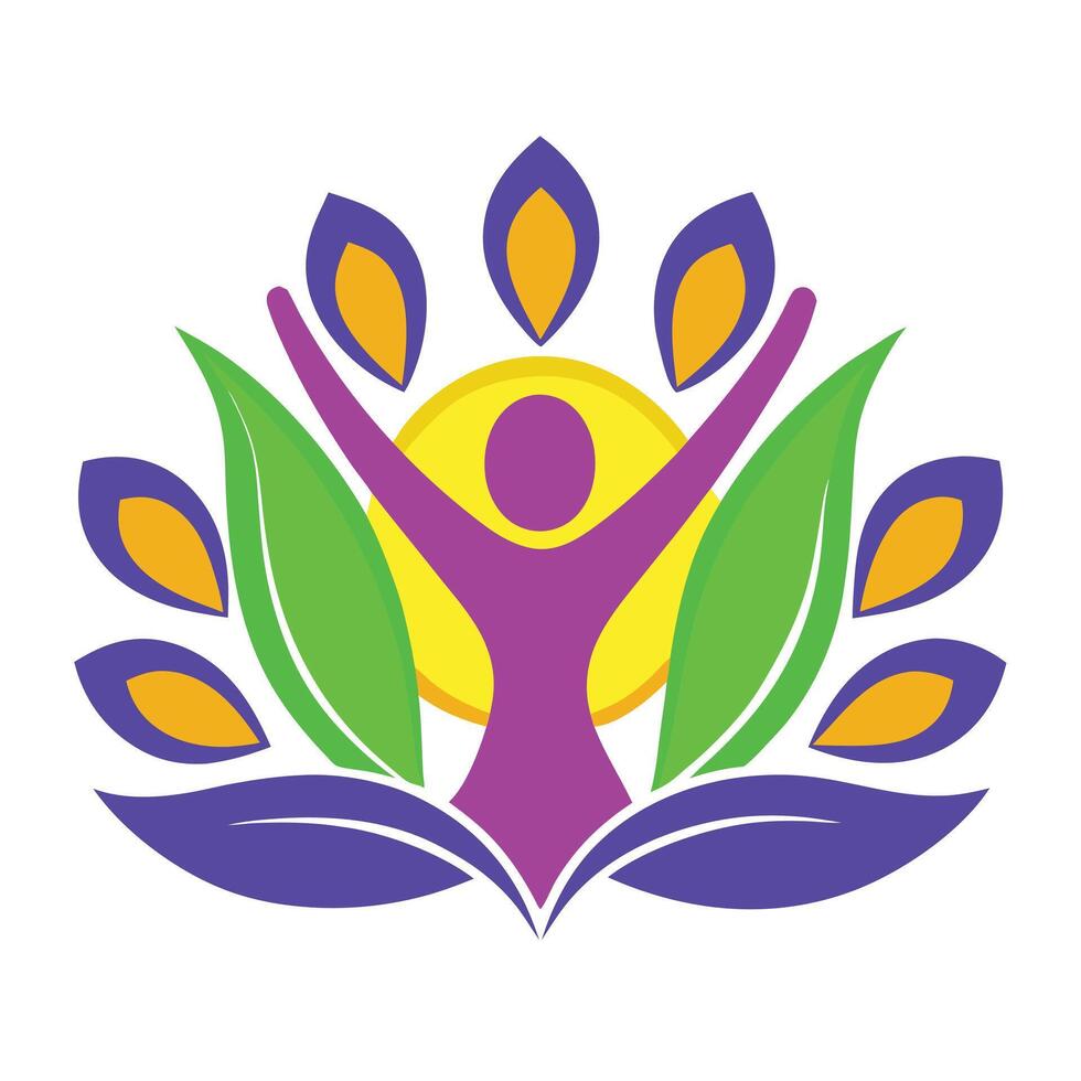 Simple Wellness Logo Icon on White Background vector