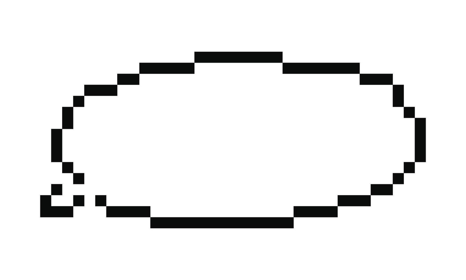 Pixel Speech Bubble. Talk Cloud y2k digital retro message. Game text box, comment. Empty Frame or border in retro games style. vector