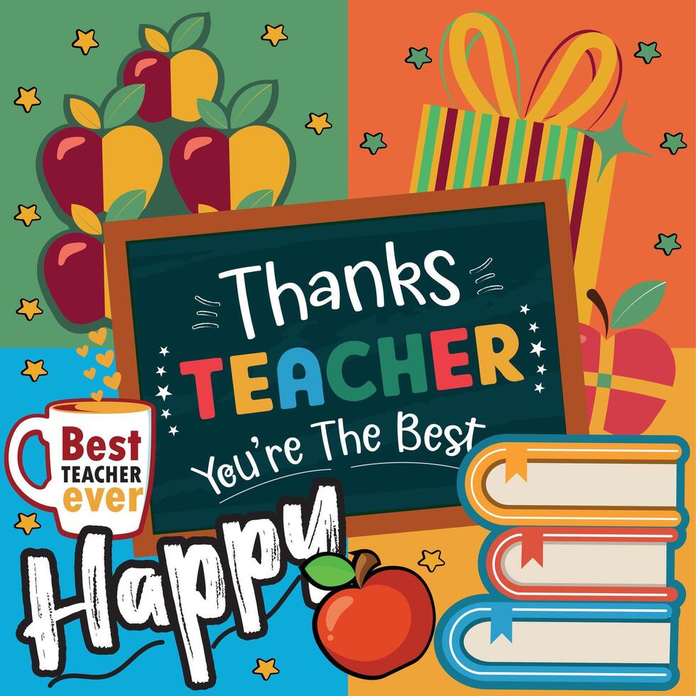 Teacher day background vector
