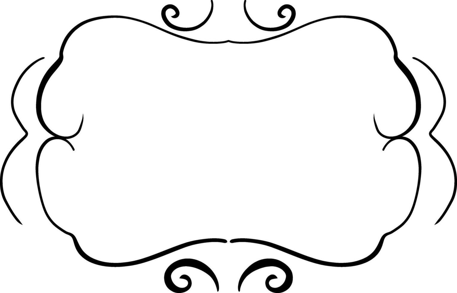 Exquisite decorative frame with scrollwork. vector