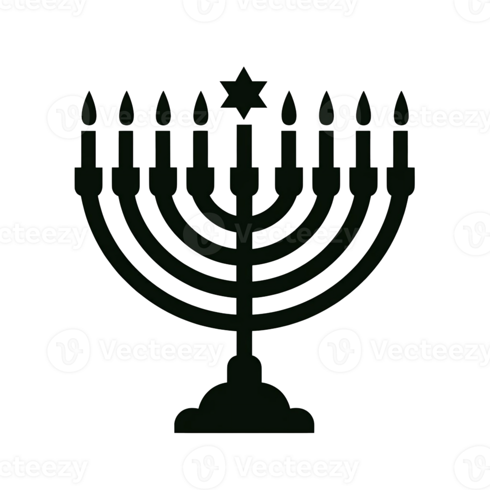 a menorah with nine candle holders cutouts png