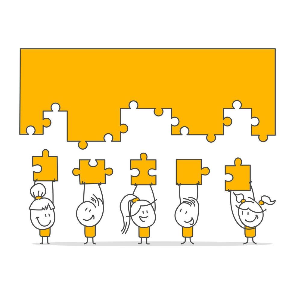 Teamwork. Teamwork of partners striving to achieve common goals and benefit the company. vector