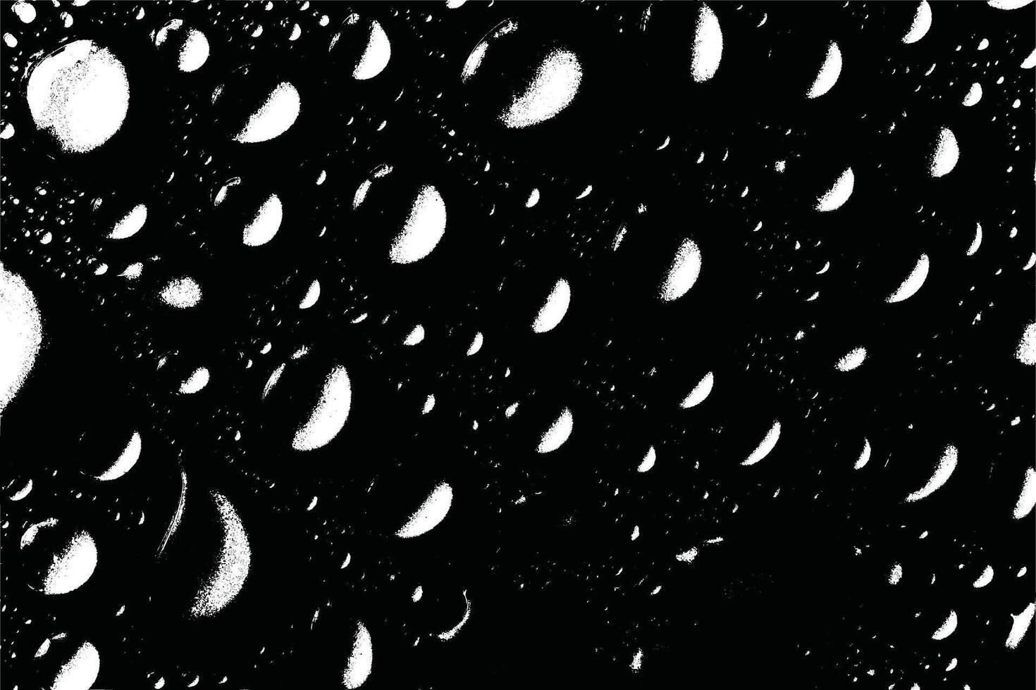 Realistic Raindrops Pattern on Black Background - Detailed Rain Illustration with Droplet Textures and Overlay Effects vector