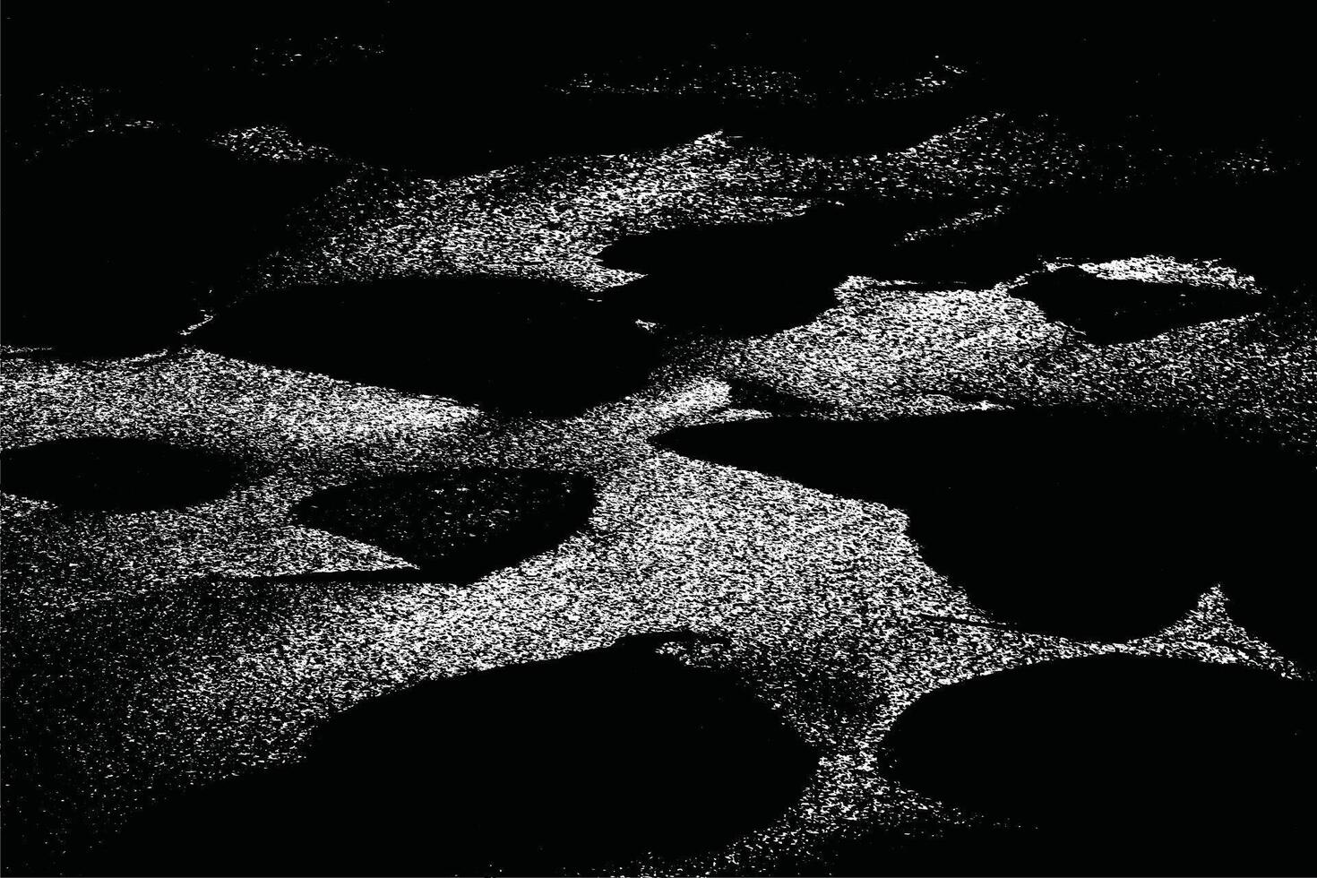 Distressed Black and Gray Grunge Texture with Ripples and Dust Particles - Monochrome Overlay Effects for Vintage Design vector