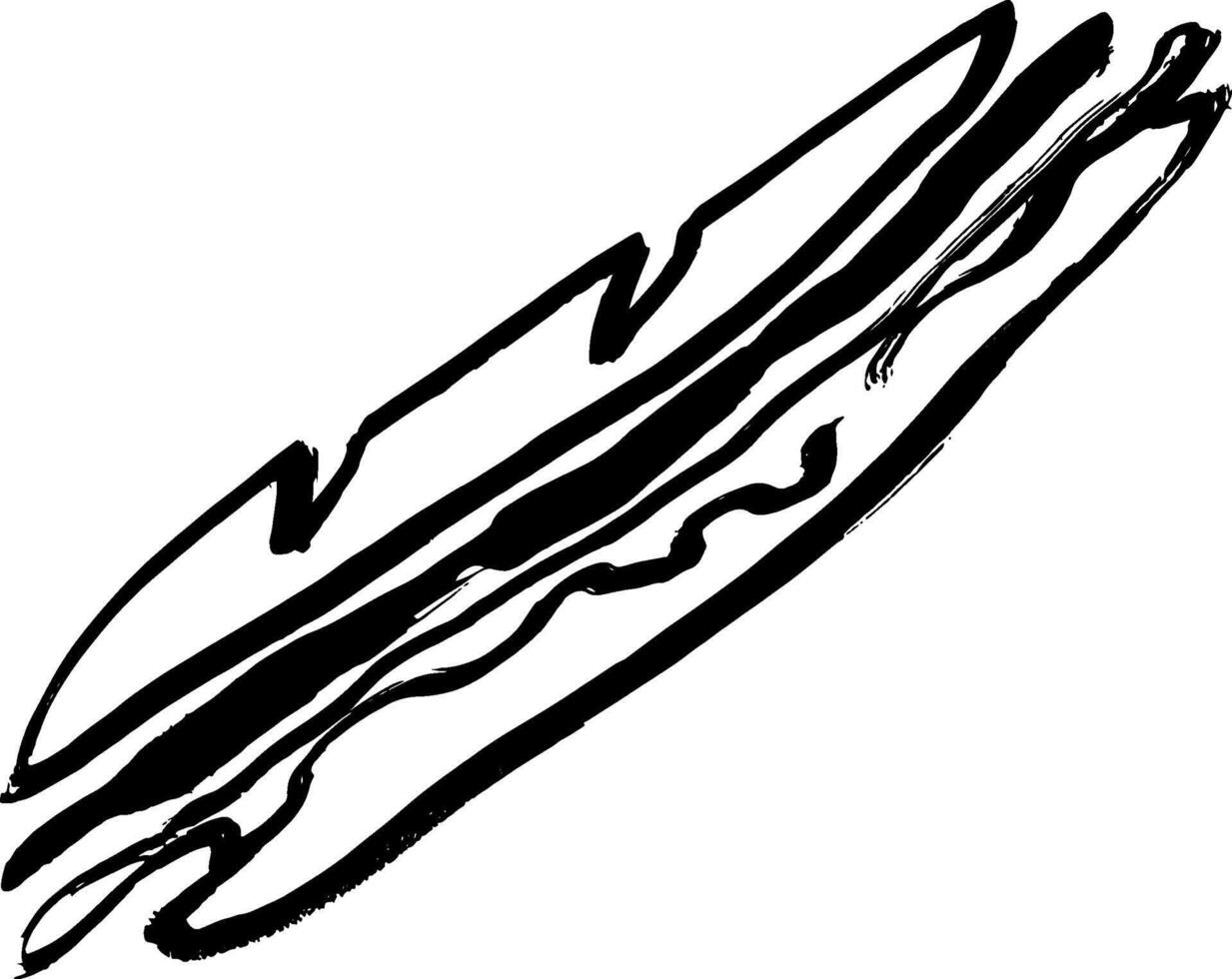 A black and white drawing of a hot dog vector