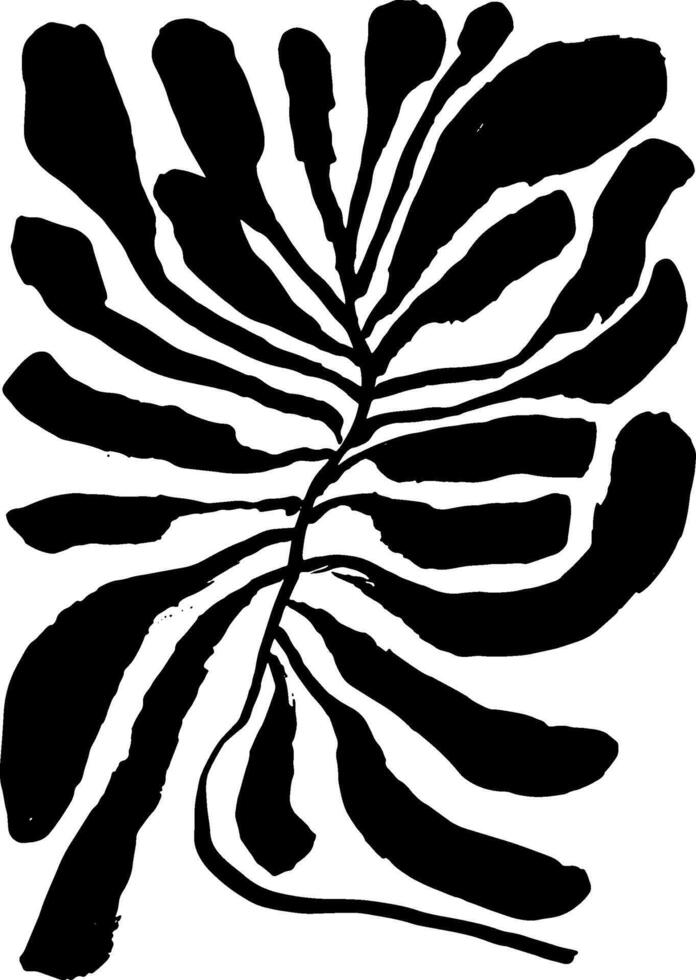 A black and white drawing of a zebra leaf vector