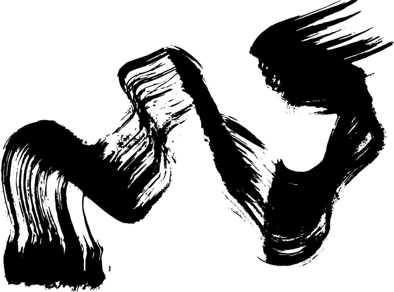 Dry Brush Grunge Wave Stroke Texture vector