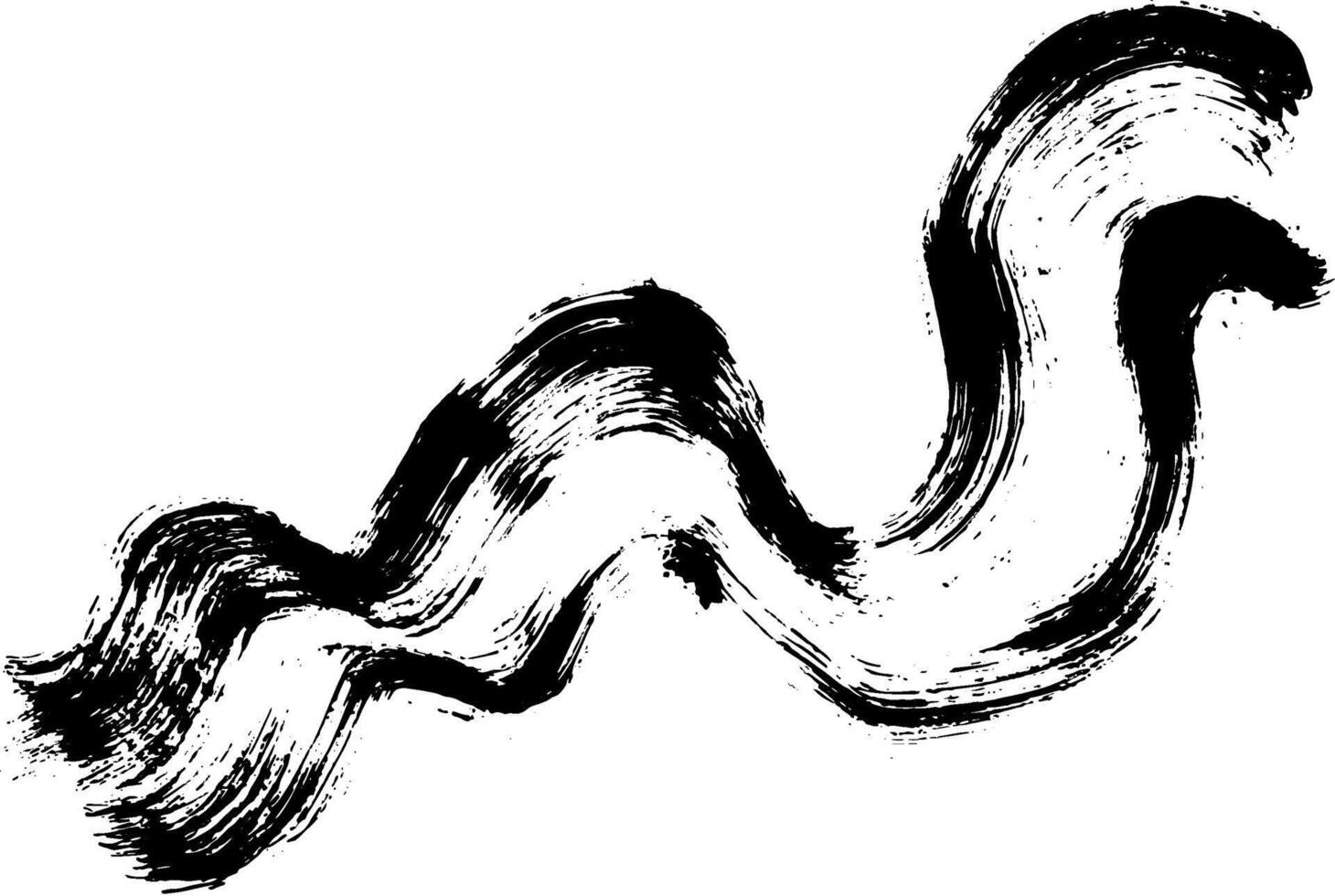 Dry Brush Grunge Wave Stroke Texture vector
