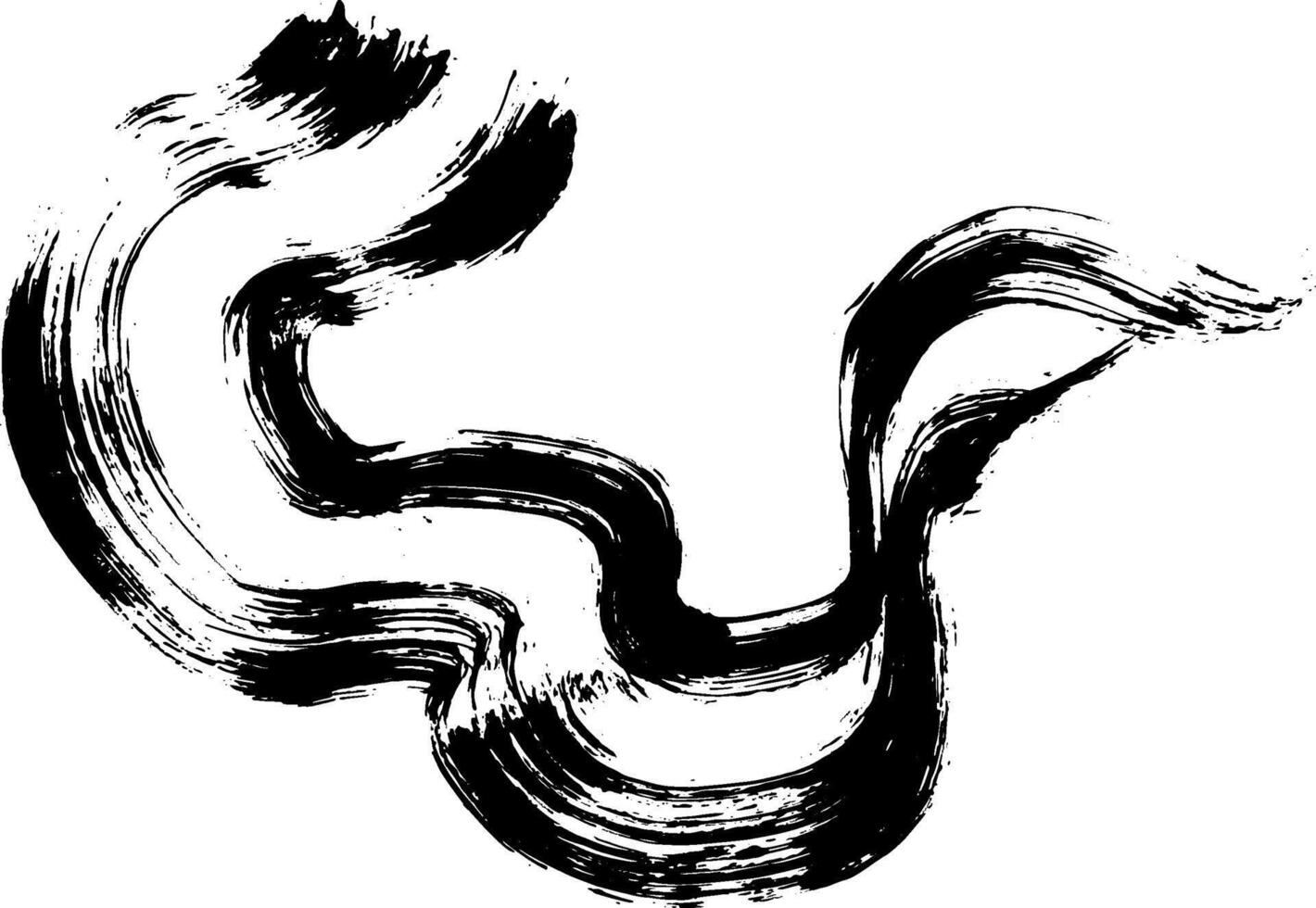 Dry Brush Grunge Wave Stroke Texture vector