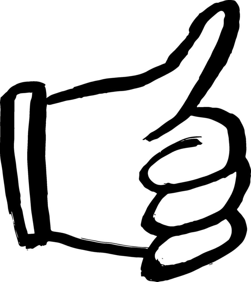 Dry Brush Hand Drawn Like Icon Thumb Up vector