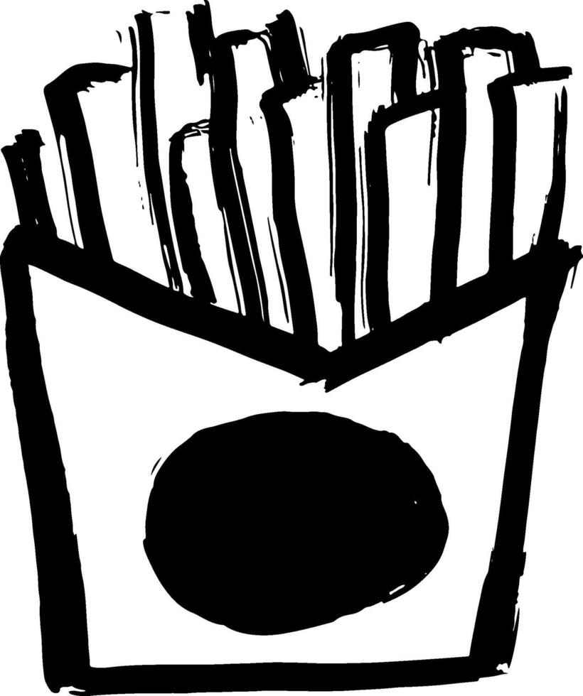 Fast Food French Fries Grunge Brush Icon vector