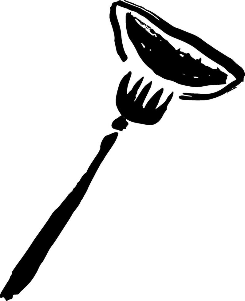 Gyoza and Fork Dry Brush Grunge Icon vector