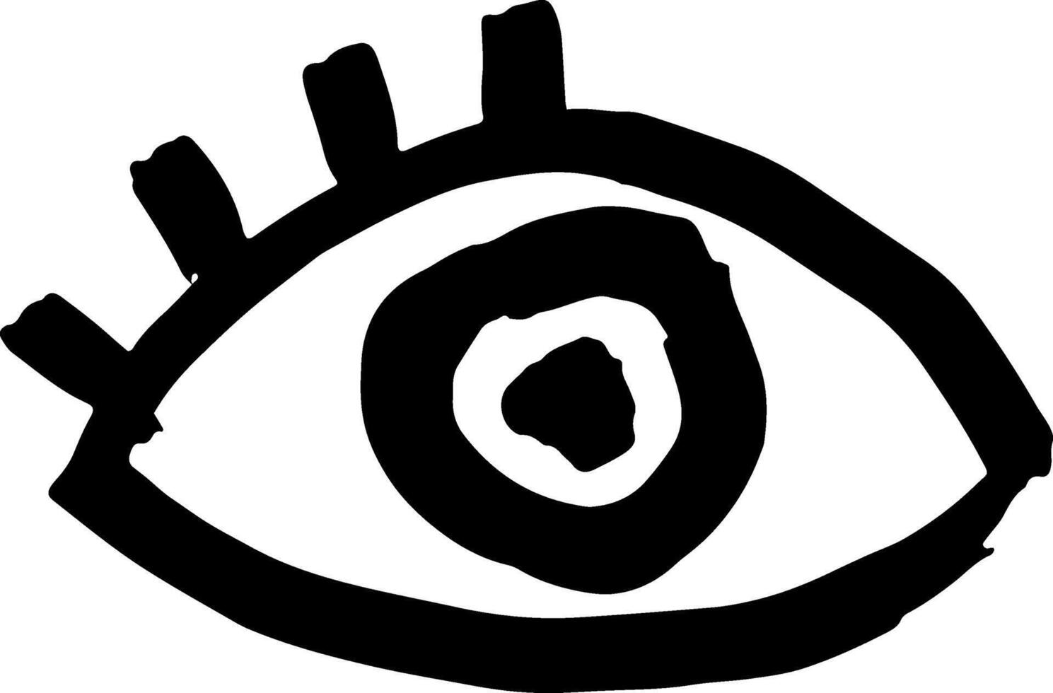 Ink Grunge Dry Brush Open Eye Icon vector