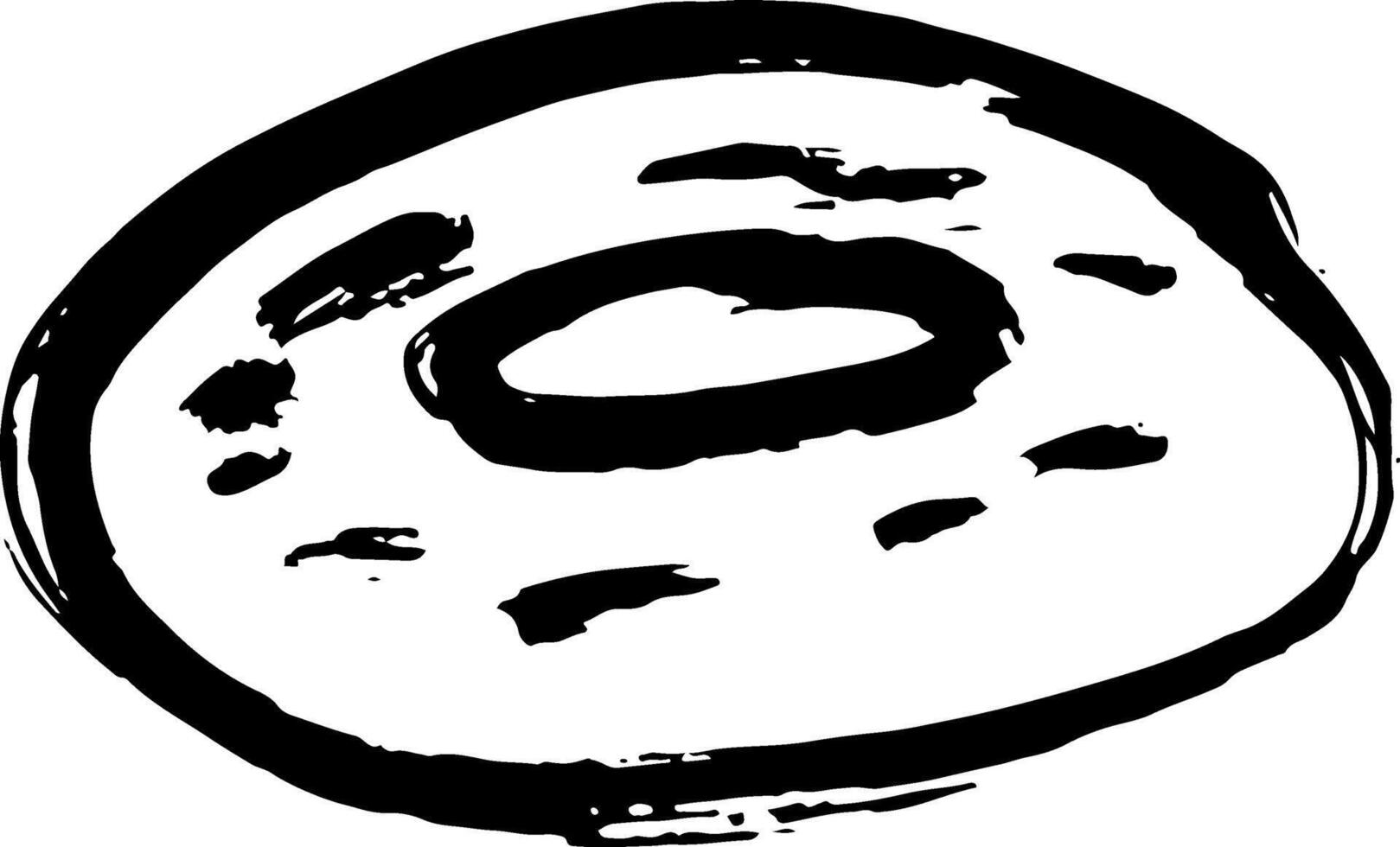 Dry Brush Glazed Donut Icon vector