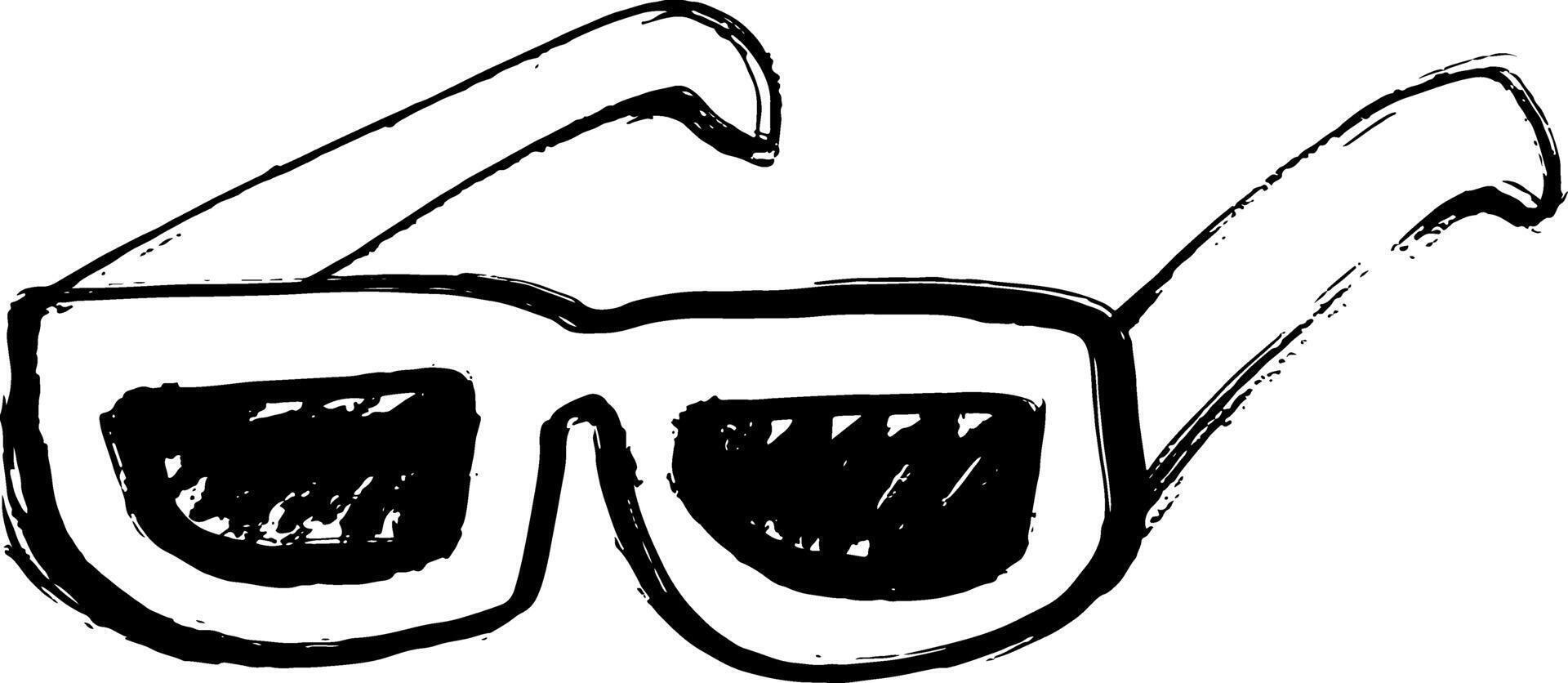 Dry Brush Sunglasses Grunge Icon. vector