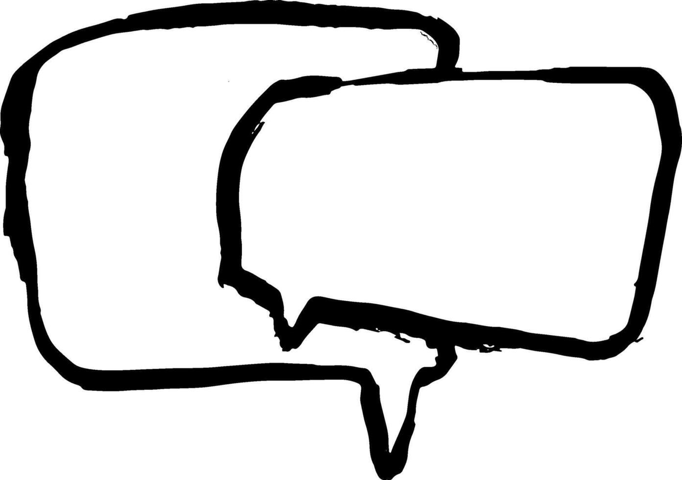 Hand Drawn Brush Ink Speech Bubble Icon vector