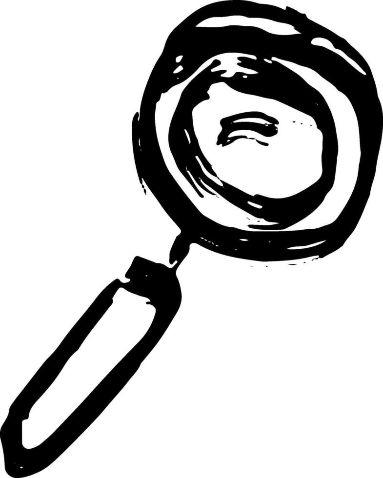 Dry Brush Grunge Magnifying Glass Icon vector