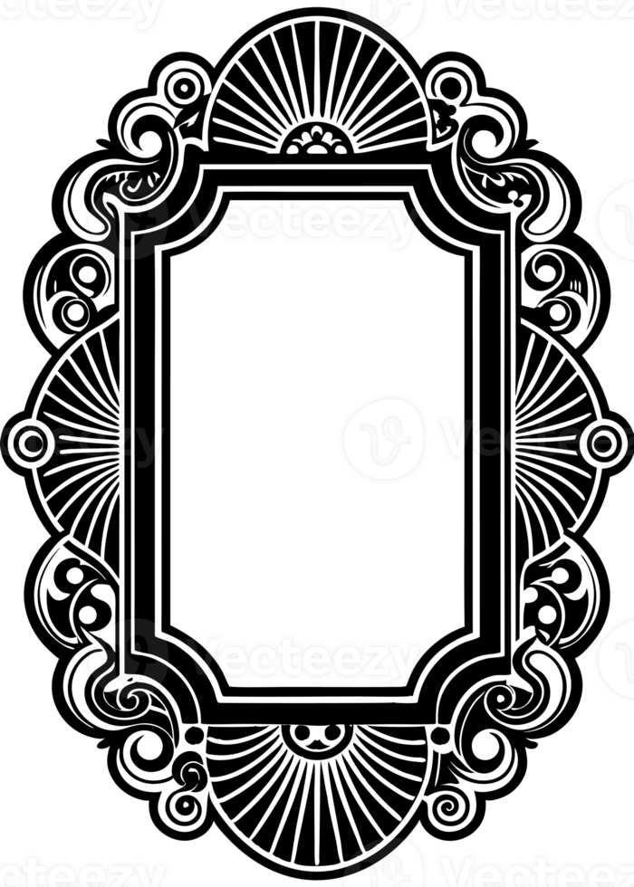black elegant frame cutouts png