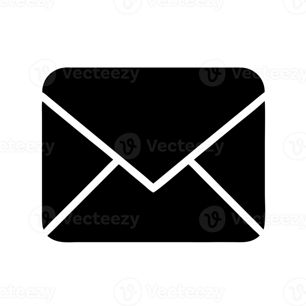 simple envelope icon cutouts black png