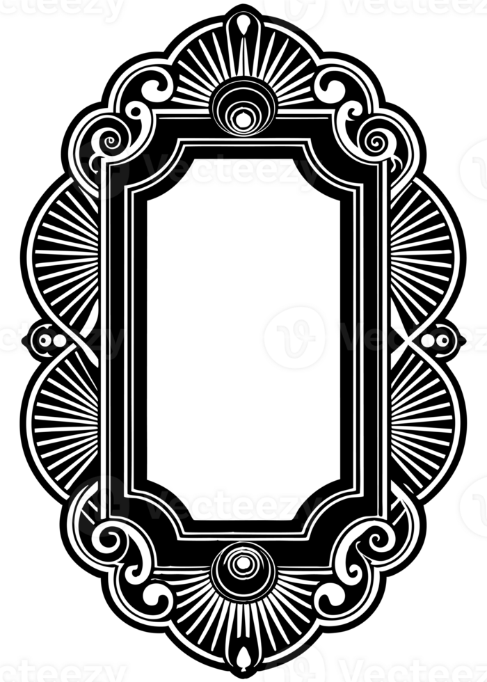 big black elegant frame line cutouts png