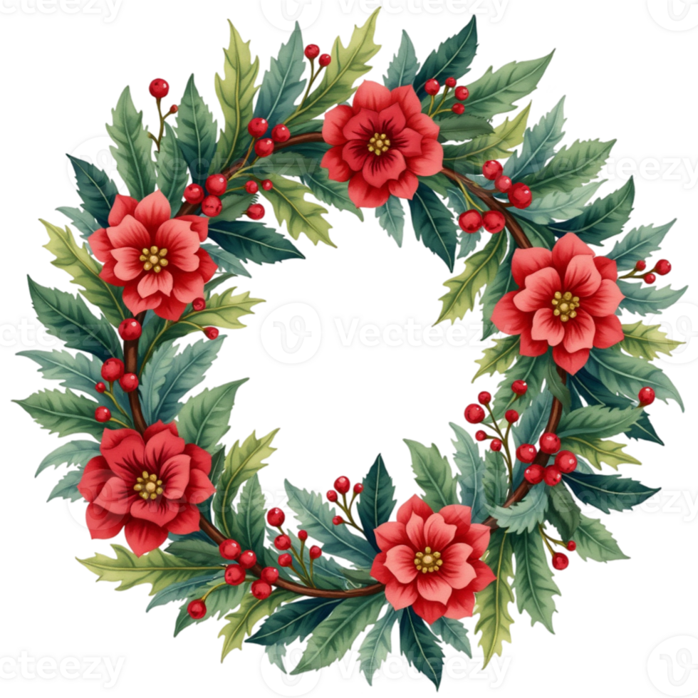 Christmas floral arrangement cutouts png