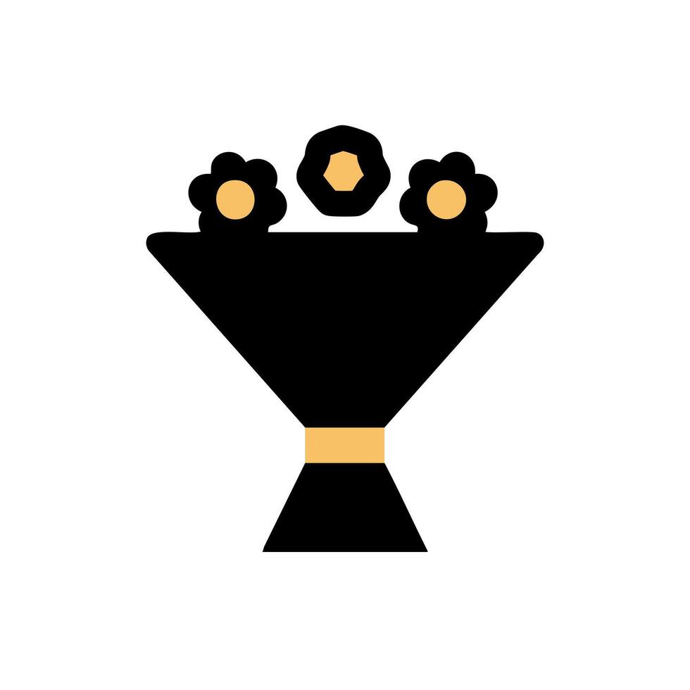 Bouquet flowers flat icon on white background for web and mobile design vector